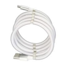Kabel pengisi daya USB silikon tipe c, Kabel pengisian daya USB-C silikon magnetik 3-in-1 2A 2,4 A tipe-c