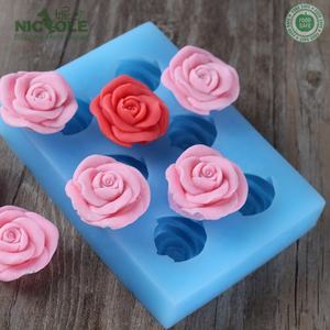 قوالب نيكول 6 تجويفات من السيليكون للكعك الفوندان, قوالب من السيليكون للصنع الصابون ، أشكال يدوية - Product Image 2