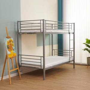 Lit moderne solide à <span class=keywords><strong>2</strong></span> couchages Cadre de lit <span class=keywords><strong>superposé</strong></span> en métal noir en fer à bas prix Lits en acier solide - Product Image 5