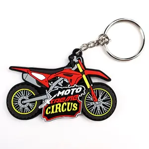 Custom promotional cute kawaii cartoon soft pvc key chain mini car keyrings custom logo car bicycle bike motor pvc keychain