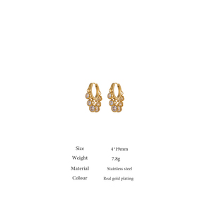 JINYOU 517 <span class=keywords><strong>Pendientes</strong></span> de Aro de Alta Calidad con Zirconia, Acero Inoxidable y Baño de <span class=keywords><strong>Oro</strong></span> de 18K PVD, Joyería de Moda Resistente al Agua - Product Image 6