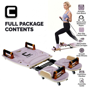 Tabla de <span class=keywords><strong>Pilates</strong></span> Plegable Todo en Uno para Gimnasio en Casa, Máquina Portátil de Entrenamiento de Fuerza del Core <span class=keywords><strong>con</strong></span> <span class=keywords><strong>Bandas</strong></span> de Resistencia - Product Image 3