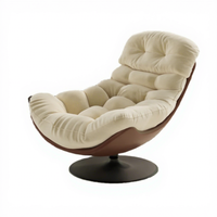Fauteuil inclinable moderne en velours doux et confortable, idéal pour se reposer, chaise individuelle décontractée pour balcon, mobilier de maison rotatif