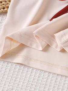 Completo Estivo 2026 per <span class=keywords><strong>Bambina</strong></span>: Top Bianco con Fiocco e <span class=keywords><strong>Pantaloni</strong></span> Rossi in Cotone Traspirante - Product Image 5