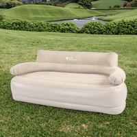 Canapé Sectionnel Gonflable d'Extérieur Moderne Personnalisable Deux Places Pliable avec Pompe Électrique Intégrée et Housse Amovible pour Parc