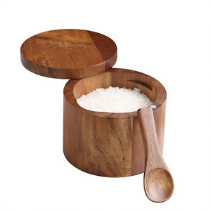 Natural Wooden Classic <b>Storage</b> <b>Jar</b> with Lid 250mL Capacity Eco-Friendly Durable <b>Kitchen</b> <b>Storage</b> Container <b>for</b> Spice Home Use - Product Image 6