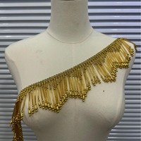 Applique en résine à franges de strass avec pompons et sequins perlés pour robes, textiles de maison, sacs et chaussures
