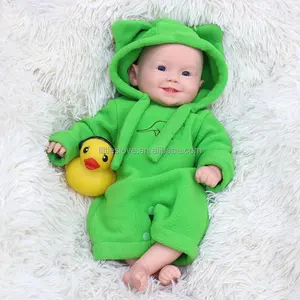 18inch Reborn Silicone Baby Dolls Solid Silicone Lovely Small Boy Cute Smile With Teeth Baby Doll Bebe Reborn Boneca
