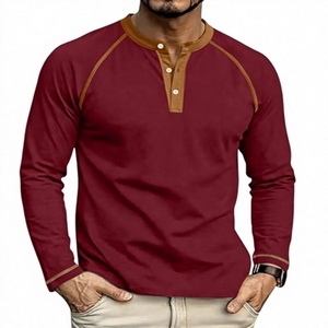 Men's Henley Long Sleeve Shirt Moisture Wicking Quick Dry Breathable 100% Cotton Jersey Fabric Eco-Friendly Casual Summer - Product Image 1