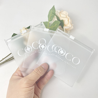 Petit sac à fermeture éclair en PVC transparent givré avec logo personnalisé Sac à fermeture éclair en plastique pour boucles d'oreilles bijoux pochette à monnaie Pochette à bijoux en PVC