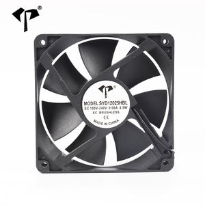 พัดลมระบายความร้อนแบบลูกปืน 12025 AC 110-220V EC ขนาด 120*120*25 มม. รูปทรงสี่เหลี่ยม ความเร็วสูง 68.6-100.2CFM เสียงเบา 28-38 เดซิเบล - Product Image 1