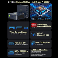 GMKtec M5 Plus Mini PC de jeu Ryzen 7 5825U 16GB RAM 512GB SSD Dual NIC LAN 2.5GbE Ordinateurs de bureau Bureau Maison Affichage 4K