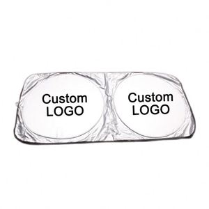 Yy922 Best Custom Printing Foldable Front Windshield Uv Pe Bubble <b>Sun</b> <b>Shades</b> Auto Cheap Double Circle Car Sunshade Logo - Product Image 1