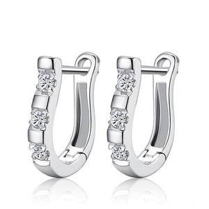 Elegant U Shape Harp Huggie Earrings for Women Geometric Sparkling Ear Cuff Daily Fashion Jewelry - Product Image 2