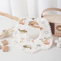 Bavoirs en gaze de coton à pétales pour bébés, vente en gros transfrontalière, serviettes anti-régurgitation imprimées pour bébés printemps-automne