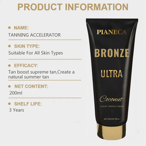 كريم تسمير للوجه والجسم بعلامة تجارية خاصة، عضوي، يمنح توهجًا برونزيًا مشرقًا، مع فيتامين E وزبدة الكاكاو والبطيخ - Product Image 6