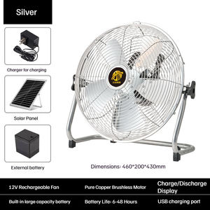 Ventilateur solaire rechargeable, ventilateur portable d'extérieur à forte puissance, ventilateur électrique, ventilateur sur pied, ventilateur pour dortoir - Product Image 3