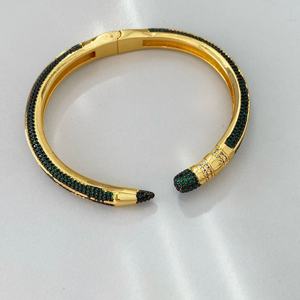 Creative Pencil Cuff <strong>Bangle</strong> for Women <strong>Copper</strong> 18K Gold Plated Colorful Cubic Zirconia Open Bracelet Unique Teacher Jewelry Gift - Product Image 4