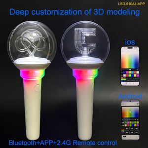 บลูทูธ+แอป+รีโมทคอนโทรล 2.4G แท่งไฟเรืองแสง ระยะ 500 เมตร 15 สี LED ปรับแต่งได้อย่างล้ำลึกสำหรับงานปาร์ตี้คอนเสิร์ตเกาหลีป๊อป - Product Image 1