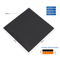 Raquette de tennis de table professionnelle en caoutchouc ITTF approuver caoutchouc de tennis de table collant noir