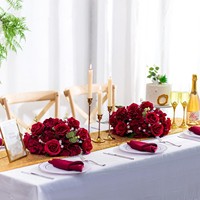 Bouquet de roses bleues écologiques en gros, fleurs artificielles en soie d'hortensia, 30 cm, centres de table et décorations de mariage