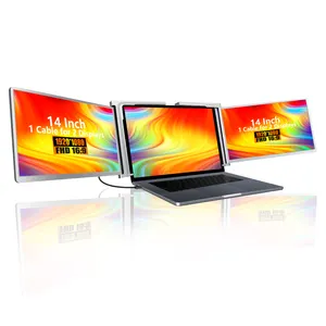 Extensor de pantalla triple de 14 "para computadoras portátiles de 13,3"-17,3 "monitor triple portátil para computadora portátil