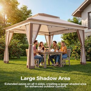 Gazebo Pop-up 12x12 con Zanzariera, Altezza Regolabile, Tenda da Esterno con Borsa per il Trasporto - Product Image 5