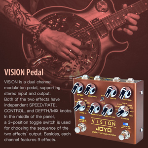 JOYO R-09 มัลติเอฟเฟคแบบโมดูเลชั่น พร้อมอินพุตและเอาต์พุตสเตอริโอ 2 โมดูล แต่ละโมดูลมีเอฟเฟค 9 แบบ พร้อมปุ่มปรับความเร็ว/อัตราแบบแยกอิสระ - Product Image 3
