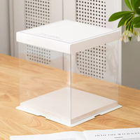 Boîte de gâteau d'anniversaire carrée durable attrayante blanche attrayante et légère la plus vendue