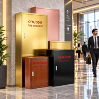 Armoire d'incendie en acier inoxydable OEM ODM, boîte décorative pour enrouleur de tuyau d'incendie avec plusieurs couleurs et tailles pour projets hôteliers