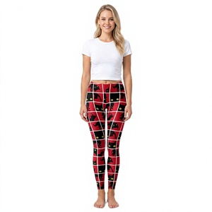 Pantalon de yoga d'entraînement en polyester spandex de couleur unie de haute qualité pour femmes avec leggings de décoration en dentelle - Product Image 1