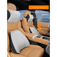 Coussin de soutien lombaire et appui-tête en cuir véritable pour voiture, style professionnel, accessoires de décoration intérieure automobile