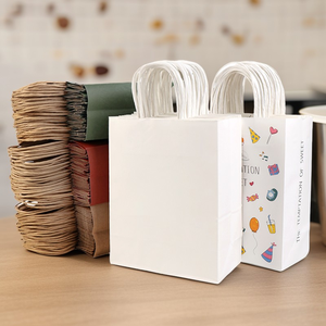 Bolsas de Papel Kraft Impresas con Logotipo Personalizado, con Asas, Estilo Clásico para Empacar Hamburguesas, Pizza y Restaurante, MOQ Pequeño - Product Image 5