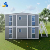 Maison préfabriquée de luxe en conteneur maritime à 2 chambres, bâtiment de bureau moderne, panneaux sandwich isolés et étanches – Prix usine