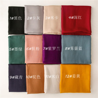 Voiles unis prêt à expédier pour Hijab dames haute qualité couleur unie longue coton femmes musulmanes dubaï écharpe et turban