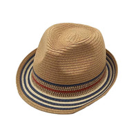 Chapeau de paille Fedora beige pour garçons et adolescents du fabricant pour les activités de plein air quotidiennes Voyage Pêche Matériel de paille en raphia