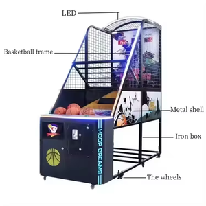 Machine de jeu d'arcade de basket-ball de rue en intérieur anglophone à pièces avec des matériaux plastiques en métal pour les centres de divertissement - Product Image 1