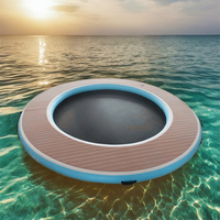 Ocean Yacht dock plate-forme flottante gonflable piscine ronde forme personnalisée couleur plié gonflable eau hamac avec filet