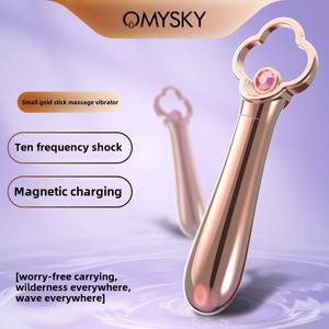 <span class=keywords><strong>OMYSKY</strong></span> Vibrateur portable en forme de baguette dorée pour femmes, plaisir intime, Heart Sea, petit, manuel, 10 vitesses, 72g, léger, produits pour adultes - Product Image 2