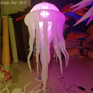 แมงกะพรุนแบบเกลียวยาวไฟ LED สวยงามแขวนตกแต่งแบบพองได้สำหรับงานปาร์ตี้และงานเลี้ยงปลาเจลลี่เป่าลม - Product Image 5