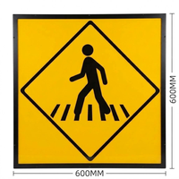 Panneau de signalisation de passage piétonnier à double face, éclairé internement, panneau d'avertissement routier lumineux à LED pour la sécurité routière