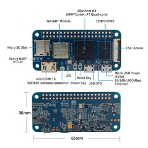 Banana Pi BPI-M2 Zero 512MB <span class=keywords><strong>DDR3</strong></span> scheda di sviluppo H3 chip Quad-core Cortex-A7 WiFi e basso a bordo tra cui UART SPI I2C ecc. - Product Image 5