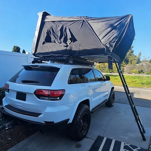 Aluminium Car Rooftop Tent Hard Shell 4-Season Roof Tent Polyester Roof <b>Top</b> Tent For Car Suv Camping 2-4 People Automatic - Product Image 5