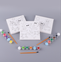 Kit de peinture par numéros et dessin animé personnalisé pour enfants comprenant un cadre en toile avec une brosse dans la décoration murale de la chambre
