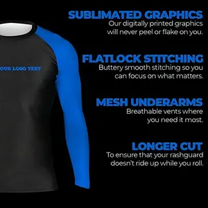 Custom Your Own Print BJJ UV Protection Rash Guard No Gi Jiu Jitsu Rashguards MMA Custom Compression Shirts