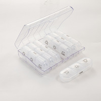 Organisateur de pilules hebdomadaire 7 jours avec couvercle portable en plastique PP, 3 compartiments, design arc-en-ciel, pour voyage, huiles de poisson, vitamines, boîte de rangement