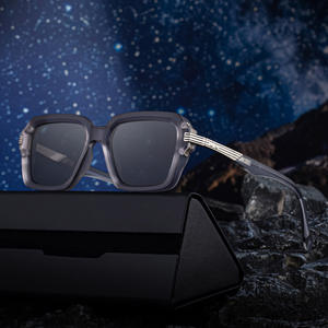 Lunettes de soleil carrées ML-98372 pour hommes, monture PC, protection UV400, noires, pour la conduite en extérieur, avec étui - Product Image 1