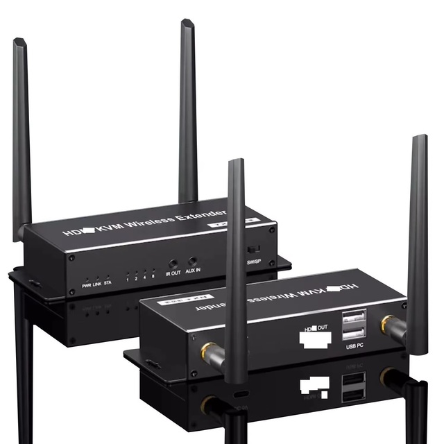 NKIWI 4K Wireless HDMI-Compatible Aluminum Alloy KVM Extender 200m 5G WiFi USB Audio Video Transmitter Receiver