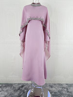 Kaftan de luxe en gros de Dubaï pour femmes, robe élégante en polyester, abaya d'hiver faite à la main, tenue modeste pour le Ramadan et les fêtes de l'Aïd