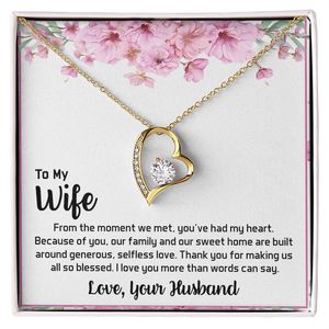 Collier avec pendentif en forme de cœur en cuivre pour ma femme, avec carte personnalisée avec texte - Cadeau romantique classique de la part de mon mari - Product Image 2